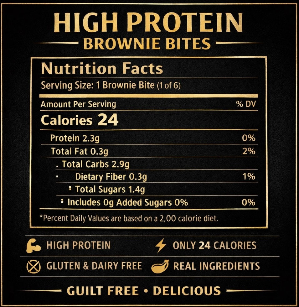 High protein brownie bites (12 pack)